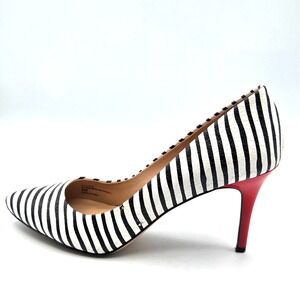INC International Concepts Black & White Striped Pumps with Red Heels Size 8M